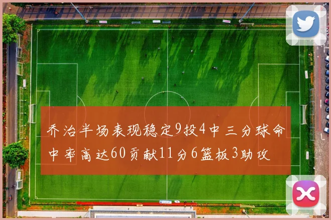 乔治半场表现稳定9投4中三分球命中率高达60贡献11分6篮板3助攻
